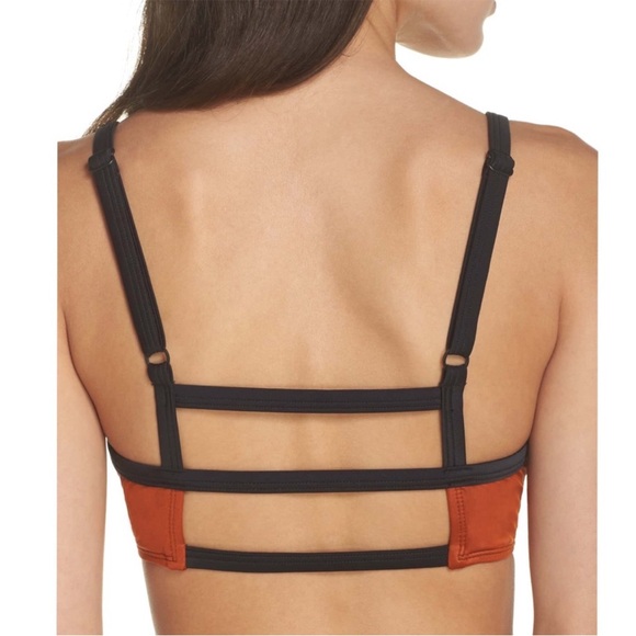 Zella Ladder Back Bikini Top in Rust / Brick - Picture 4 of 16